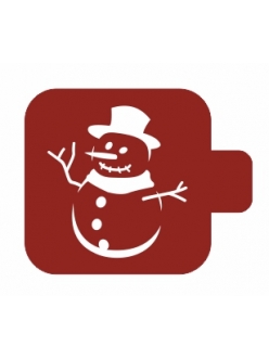Трафарет для росписи Модуль Новый год "Снеговик в шляпе", 9х9 см, Трафарет-Дизайн