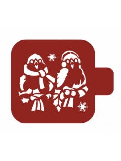 Трафарет для росписи Модуль Новый год "Зимние птички", 9х9 см, Трафарет-Дизайн