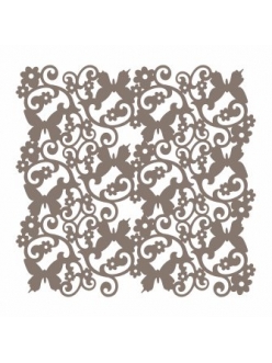 Трафарет маска для росписи НМС-36 Завитки и бабочки, 15х15 см, Трафарет-Дизайн