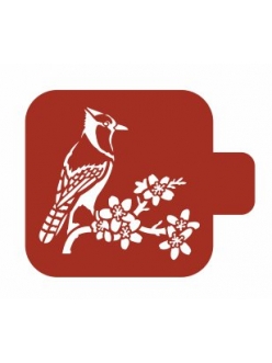 Трафарет для росписи Модуль Фауна Птица с хохолком, 9х9 см, Трафарет-Дизайн