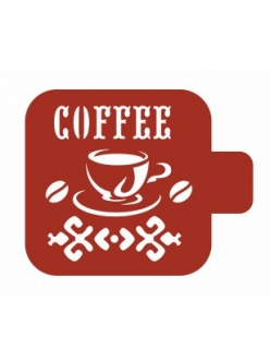 Трафарет для росписи Модуль Кухня Чашка кофе, 9х9 см, Трафарет-Дизайн