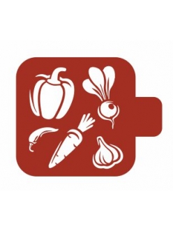 Трафарет для росписи Модуль Кухня Овощи, 9х9 см, Трафарет-Дизайн