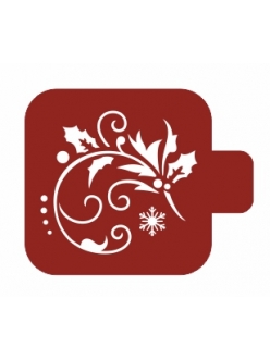 Трафарет для росписи Модуль Новый год "Веточка и снежинка", 9х9 см, Event Design