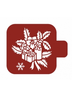 Трафарет для росписи Модуль Новый год "Рождественские подарки", 9х9 см, Трафарет-Дизайн