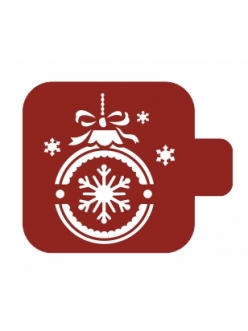 Трафарет для росписи Модуль Новый год "Шарик со снежинкой", 9х9 см, Трафарет-Дизайн