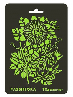 Трафарет цветок Пассифлора, 16х22 см, Трафарет-Дизайн