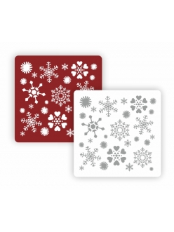 Трафарет модуль Новый год Маленькие снежинки, 15х15 см, Трафарет-Дизайн