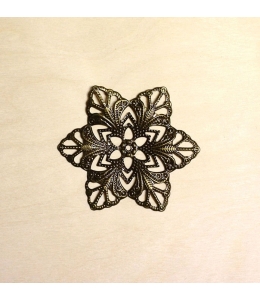 Декоративный металлический элемент "Цветок 3" 57 мм, цвет античная бронза