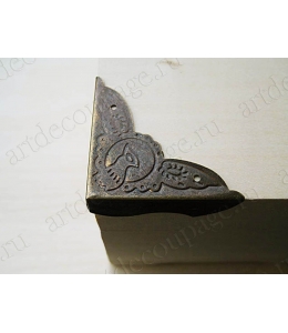 Декоративный  уголок для шкатулок 40х40х10 мм, цвет античная бронза, 4 штуки