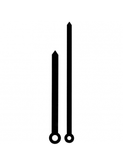 Стрелки для часов черные прямые, латунь, 80/68 мм, Hermle 