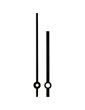 Стрелки для часов черные прямые, металл, 100/75 мм, Hermle (Германия)