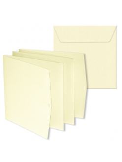 Заготовка для открытки лепорелло с конвертом, цвет кремовый, 15,5х15,5 см, Heyda