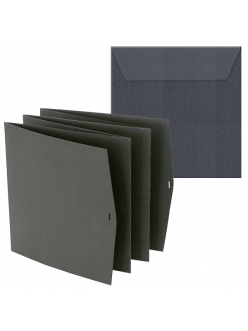 Заготовка для открытки лепорелло с конвертом, цвет черный, 15,5х15,5 см, Heyda