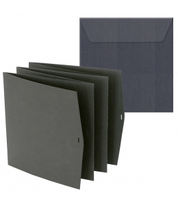 Заготовка для открытки лепорелло с конвертом, цвет черный, 15,5х15,5 см, Heyda (Германия)
