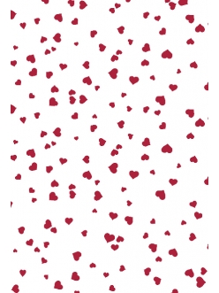 Бумага для скрапбукинга двусторонняя "Сердечки красные на белом фоне" А4, Heyda