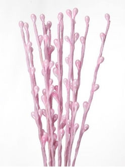 Декоративные веточки с ягодками Розовые, 20 см, 12 шт, Hobby&You