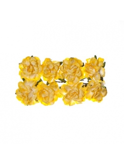 Цветы для скрапбукинга Гвоздики бумажные желтые, 8 штук, ScrapBerry's