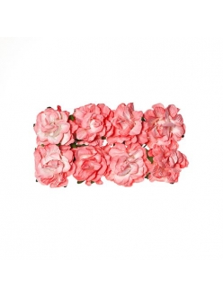 Цветы для скрапбукинга Гвоздики бумажные розовые, 8 штук, ScrapBerry's