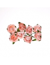 Цветы для скрапбукинга Розы бумажные нежно-розовые, 8 штук, ScrapBerry's