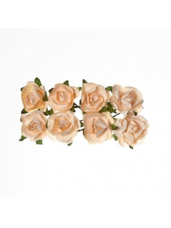 Цветы для скрапбукинга Розы бумажные персиковые, 8 штук, ScrapBerry's