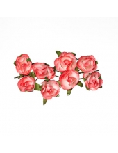 Цветы для скрапбукинга Розы бумажные розовые, 8 штук, ScrapBerry's