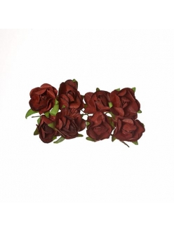 Цветы для скрапбукинга Розы бумажные коричневые, 8 штук, ScrapBerry's