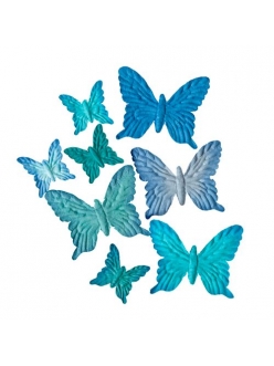Набор бабочек из шелковичной бумаги, оттенки голубого, 8 шт., ScrapBerry's 