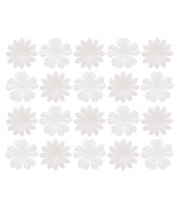 Цветы декоративные из шелковичной бумаги, набор Белый, 2 вида, 20 шт., ScrapBerry's