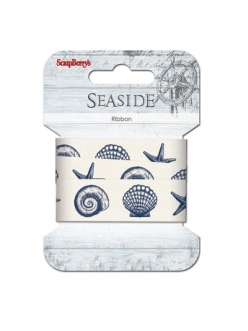 Декоративная лента с рисунком Море, хлопок, 20 мм, 2м, ScrapBerry's