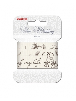 Декоративная лента с рисунком Свадьба, хлопок, 25 мм, 2м, ScrapBerry's