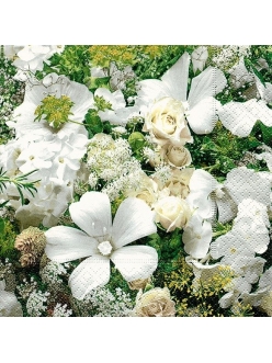Салфетка для декупажа Белое цветение, 33х33 см