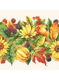 Салфетка для декупажа Осенние плоды на кремовом, 33х33 см, Голландия