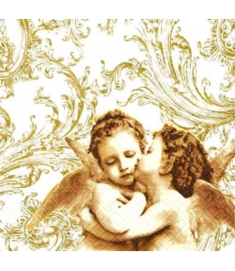 Салфетка для декупажа "Ангелы ренессанс золото", 33х33 см, Польша