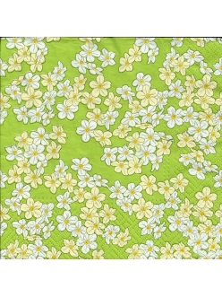 Салфетка для декупажа Цветочный ковер на зеленом, 33х33 см, Польша