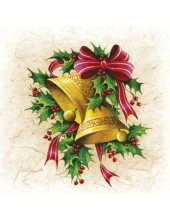 Салфетка для декупажа "Рождественские колокольчики", 33х33 см, Paw
