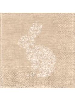 Салфетка для декупажа Кролик из кружева, 33х33 см, Польша