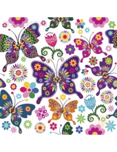 Салфетка для декупажа "Разноцветные бабочки", 33х33 см
