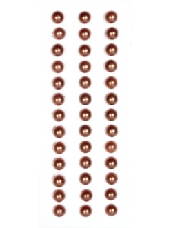 Полужемчужины коричневые на клеевой основе, 6мм, 39шт, ScrapBerry's