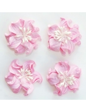 Цветы бумажные для скрапбукинга Фиалки кудрявые розовые, 4 шт., ScrapBerry's