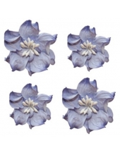 Цветы бумажные для скрапбукинга Фиалки кудрявые сине-белые, 4 шт., ScrapBerry's