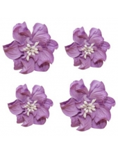 Цветы бумажные для скрапбукинга Фиалки кудрявые фиолетовые, 4 шт., ScrapBerry's