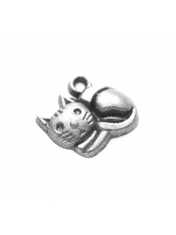 Подвеска металлическая для скрапбукинга "Котёнок", 13х14 мм, цвет античное серебро, ScrapBerry's 