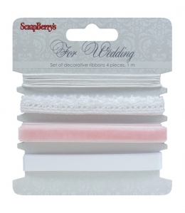 Декоративные ленты, набор "Свадьба", 4 шт. по 1 м, ScrapBerry's