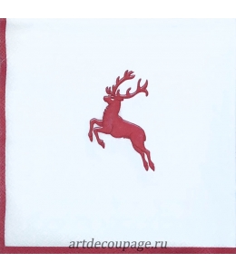 Салфетка для декупажа IHR-102517 "Красный олень", 33х33 см, Германия