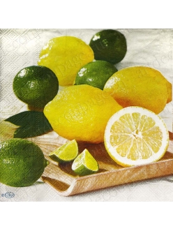 Салфетка для декупажа Лимоны и лаймы, 33х33 см, Германия