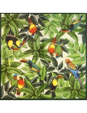 Салфетка для декупажа IHR-201123 "Птици в тропическом лесу", 33х33 см, Германия