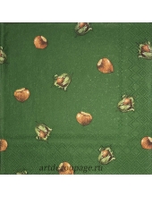 Салфетка для декупажа IHR-201228 "Орехи на зеленом", 33х33 см, Германия