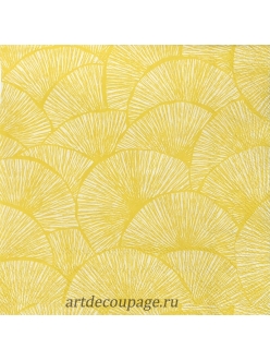 Салфетка для декупажа Желтый узор, 33х33 см, Германия