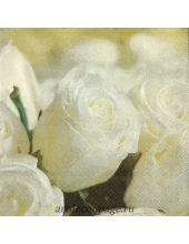Салфетка для декупажа IHR-201335 "Белая роза", 33х33 см, Германия
