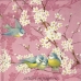 Салфетка для декупажа Птицы нацветущем дереве, розовый, 33х33 см, Германия